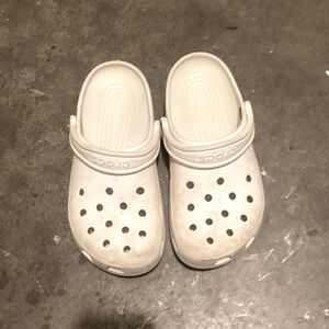 White croc clogs